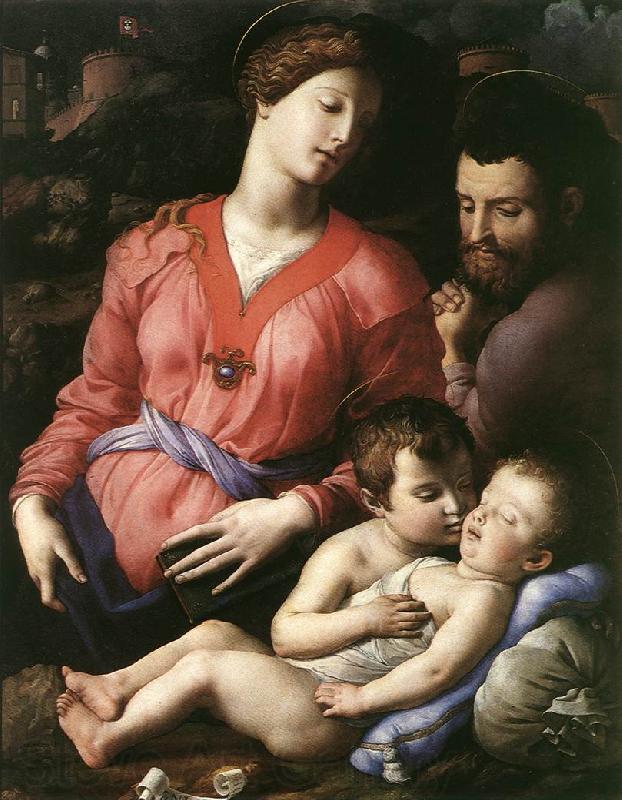 BRONZINO, Agnolo Holy Family  g Norge oil painting art